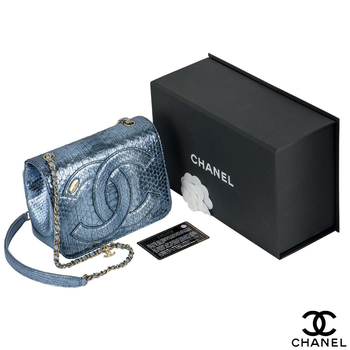 Chanel Blue Python Cross body Handbag